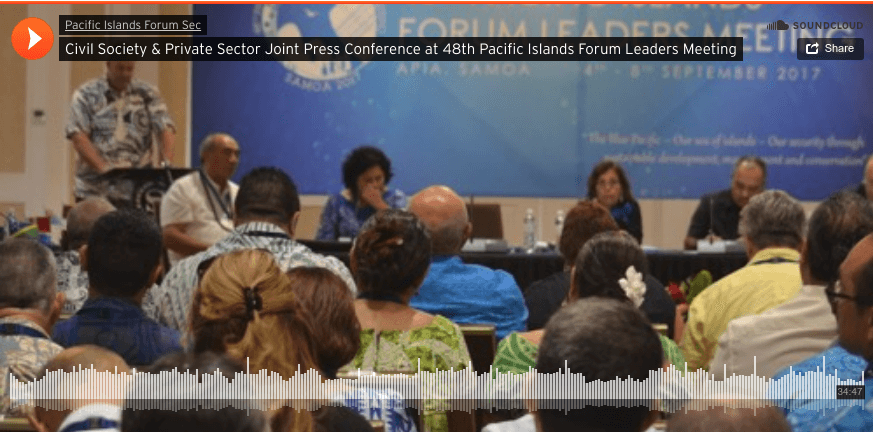 Civil Society & Private Sector Joint Press Conference at 48th Pacific Islands Forum Leaders Meeting