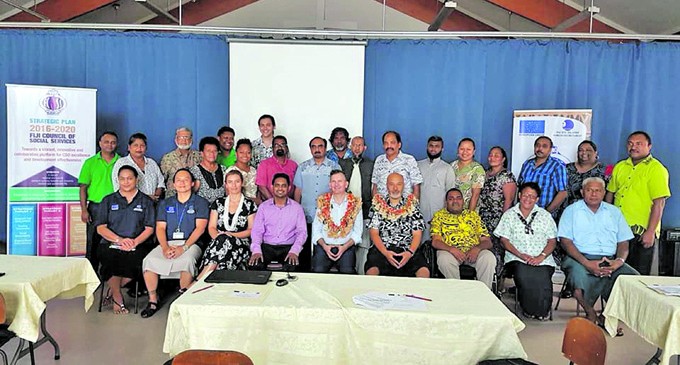 Delegation of European Union in the Pacific and Pacific Islands Forum Secretariat staff members with Community Based Organisation participants from the Suva-Nausori district. Photo: Fiji Council of Social Services