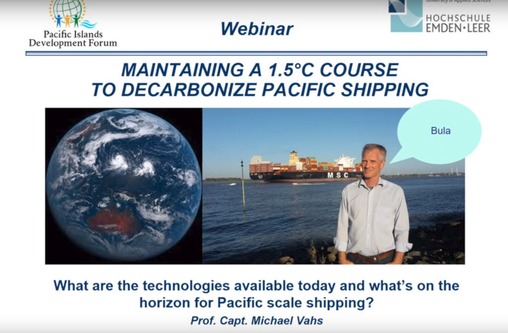 Maintaining A 1.5°C Course To Decarbonize Pacific Shipping - Presentation by Prof. Capt. Michael Vahs